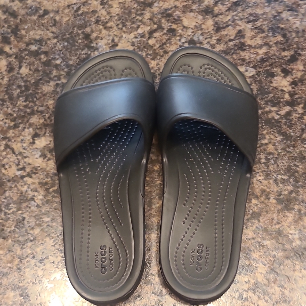 CROCS Dark Gray Slide Sandals